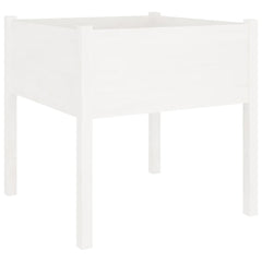 Garden Planter Set of 2 White Solid pinewood 27.6x27.6x27.6 in