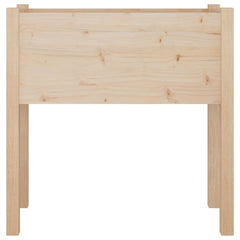 A rectangular solid pine wood garden planter measuring 27.6x12.2x27.6 inches with natural wood grain.