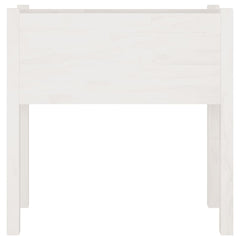 Garden Planter Set of 2 White Solid Pinewood Standard Durable