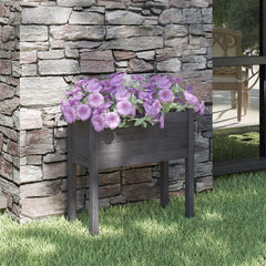 Garden Planter Grey Solid Pinewood Medium Garden Planter