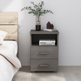 Bedside Cabinet Light Grey Solid Pinewood Medium Bedside Cabinet
