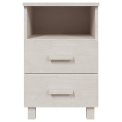 Bedside Cabinet Set of 2 White Solid pinewood, MDF Compact