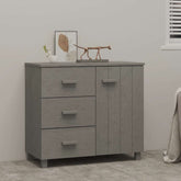 Sideboard HAMAR Light Gray 35.4x15.7x31.5 Solid Pinewood