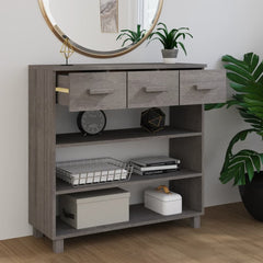 Console Table Light Grey Solid Pine Wood, MDF Console Table