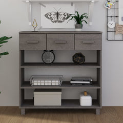 Console Table Light Grey Solid Pine Wood, MDF Console Table