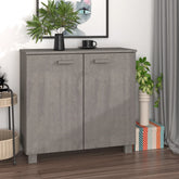 Sideboard Light grey Solid pine wood, MDF 33.5x13.8x31.5 in