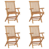 Garden Chair Set of 4 Teak Teak wood Standard Foldable