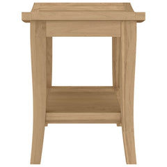 Bostome solid teak wood bathroom side table, 19.7x13.8x17.7 inches, with open shelf.