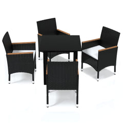 Dining Set Black, Cream White