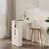 Bar Table White Engineered wood High Bar Table Rectangular