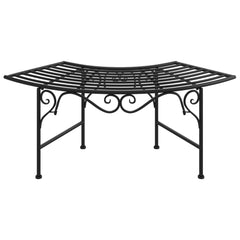 Tree Bench Black Steel Medium Durable Circular Tree Bench