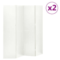 4-Panel Room Dividers 2 pcs White 63x70.9 Steel