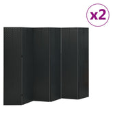 6-Panel Room Dividers 2 pcs Black 94.5x70.9 Steel