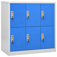 Locker Cabinet Set of 2 Light grey and blue Steel
