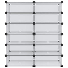 Shoe Rack Transparent PP (Polypropylene), Steel Large Modular