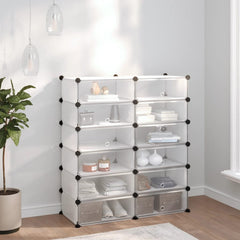 Shoe Rack Transparent PP (Polypropylene), Steel Large Modular