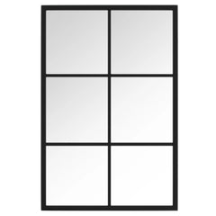 Mirror Black Metal, Glass Standard Wall Mounting Mirror