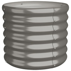 Garden Planter Grey Powder-Coated Steel Medium Durable