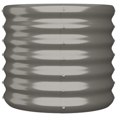 Garden Planter Grey Powder-Coated Steel Medium Durable
