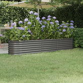 Garden Raised Bed Gray Powder-coated steel Large Durable