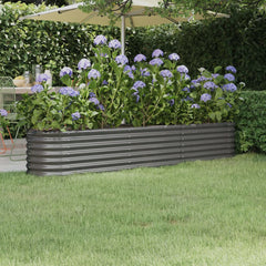 Garden Raised Bed Gray Powder-coated steel Large Durable