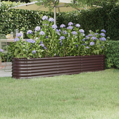 Garden Raised Bed Brown Powder-coated steel Large Durable