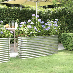 Garden Raised Bed Silver Powder-coated steel Large Durable