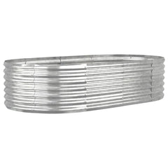 Garden Raised Bed Silver Powder-coated Steel Large Durable