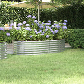 Garden Raised Bed Silver Powder-coated Steel Large Durable