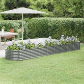 Garden Raised Bed Grey Powder-coated steel Large Durable