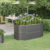 Garden Raised Bed Grey Powder-coated steel Large Durable