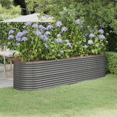 Garden Raised Bed Grey Powder-coated steel Large Durable