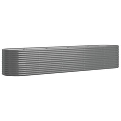 Garden Raised Bed Grey Powder-coated steel Large Durable