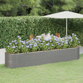 Garden Raised Bed Grey Powder-coated steel Large Durable