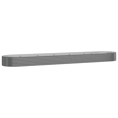 Garden Raised Bed Grey Powder-Coated Steel Large Durable