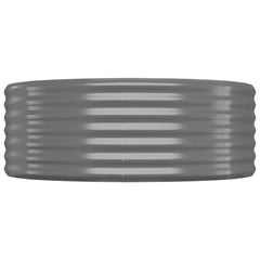 Garden Raised Bed Grey Powder-Coated Steel Large Durable