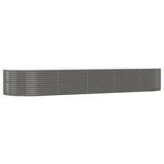 Garden Raised Bed Grey Powder-coated steel 176 x 55.1 x 26.8 in