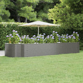 Garden Raised Bed Grey Powder-coated steel 176 x 55.1 x 26.8 in