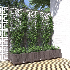 Garden Planter Brown Polypropylene Large Rectangular Minimalist