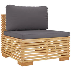 Middle Sofa Dark grey cushions, Teak wood