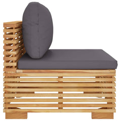 Middle Sofa Dark grey cushions, Teak wood