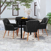 Garden Dining Set Black, Dark Gray