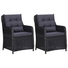 Garden Dining Set Black Powder-coated steel 3 Piece Set
