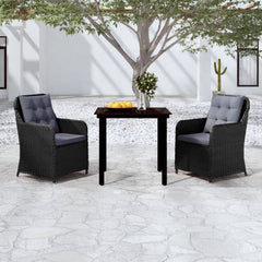 Garden Dining Set Black Powder-coated steel 3 Piece Set