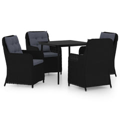 Garden Dining Set Black