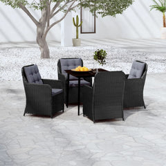 Garden Dining Set Black