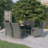 Garden Dining Set Light Grey, Black