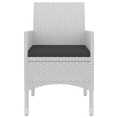Garden Dining Set White PE rattan Medium Durable