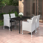 Garden Dining Set White PE rattan Medium Durable