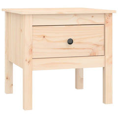 Side Table Set of 2 Light Brown Solid pine wood Small